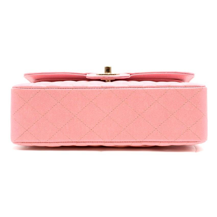 Chanel Pink Iridescent Caviar Classic Flap Bag - Full Set  2