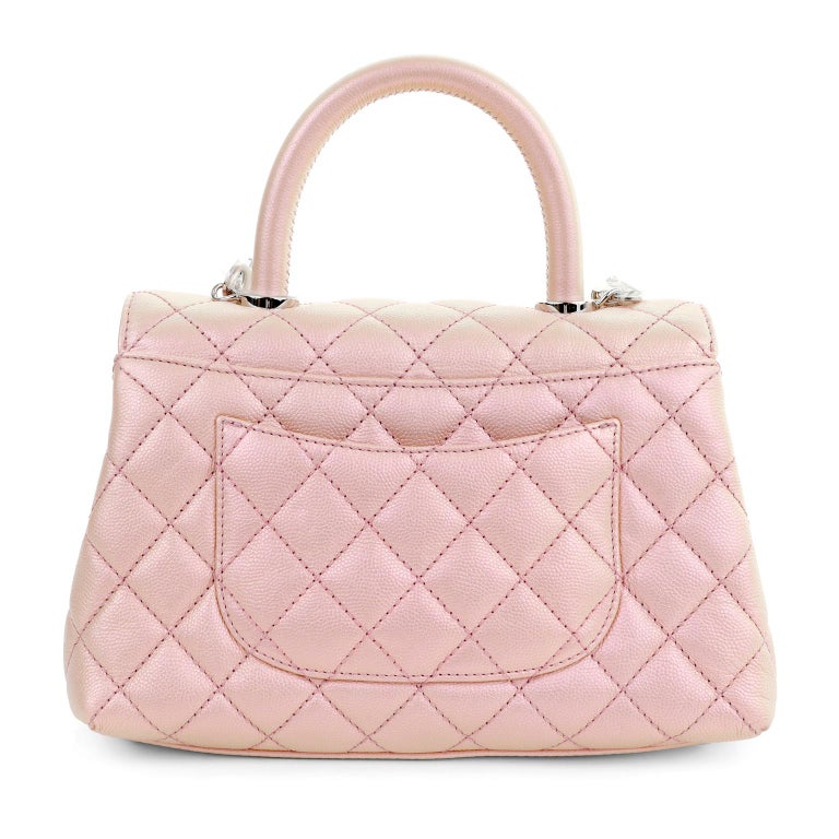 Chanel Iridescent Pink Caviar Quilted Small Coco Handle Flap at the best  price