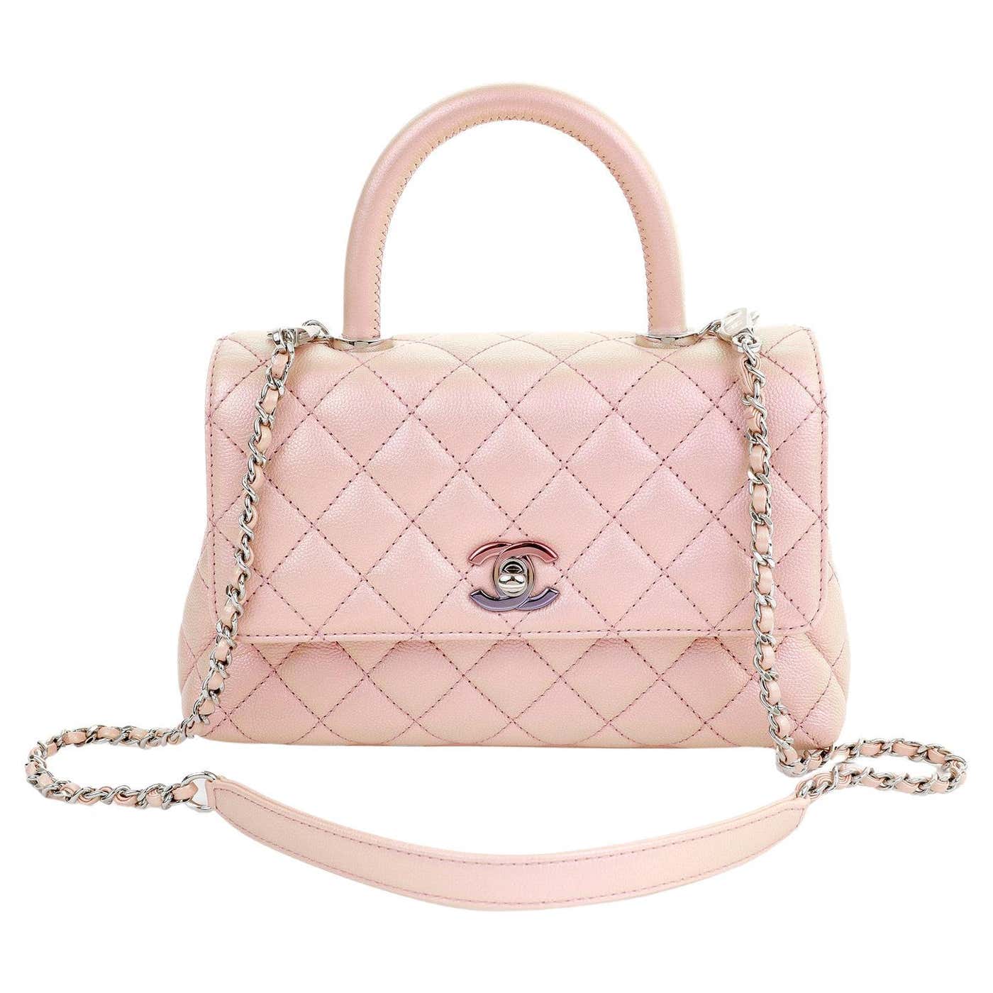 Chanel Pink Iridescent Caviar Small Coco Handle Flap Bag at 1stDibs ...