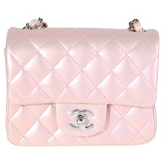 Chanel Spring 2021 Pink Small Rainbow Classic Flap Bag For Sale at 1stDibs