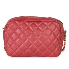 Chanel Pink Iridescent Quilted Lambskin Day Trips Camera Bag