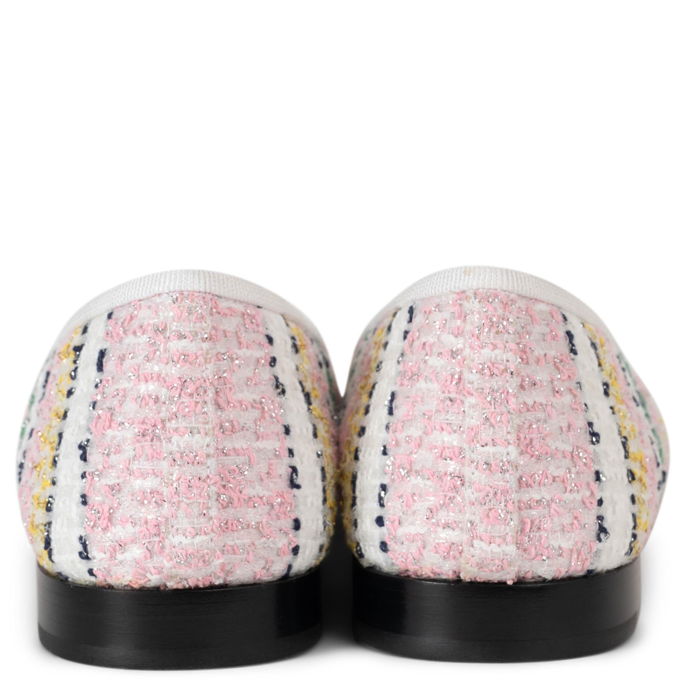 Chanel rosa iridescente in tweed 24S CLASSIC BALLET Flats Scarpe 39 misura 38.5 In condizioni ottime in vendita a Zürich, CH