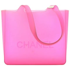 Chanel Pink Jelly Rubber Shoulder Tote Bag