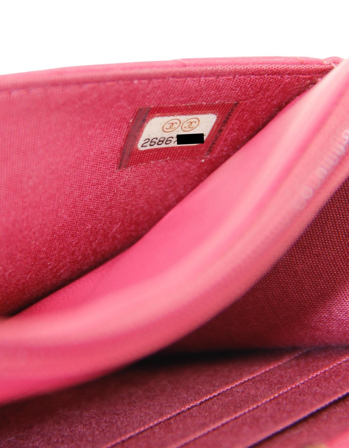 Chanel Pink Lambskin Chevron Quilted Trendy CC Wallet On Chain WOC Crossbody Bag For Sale 4