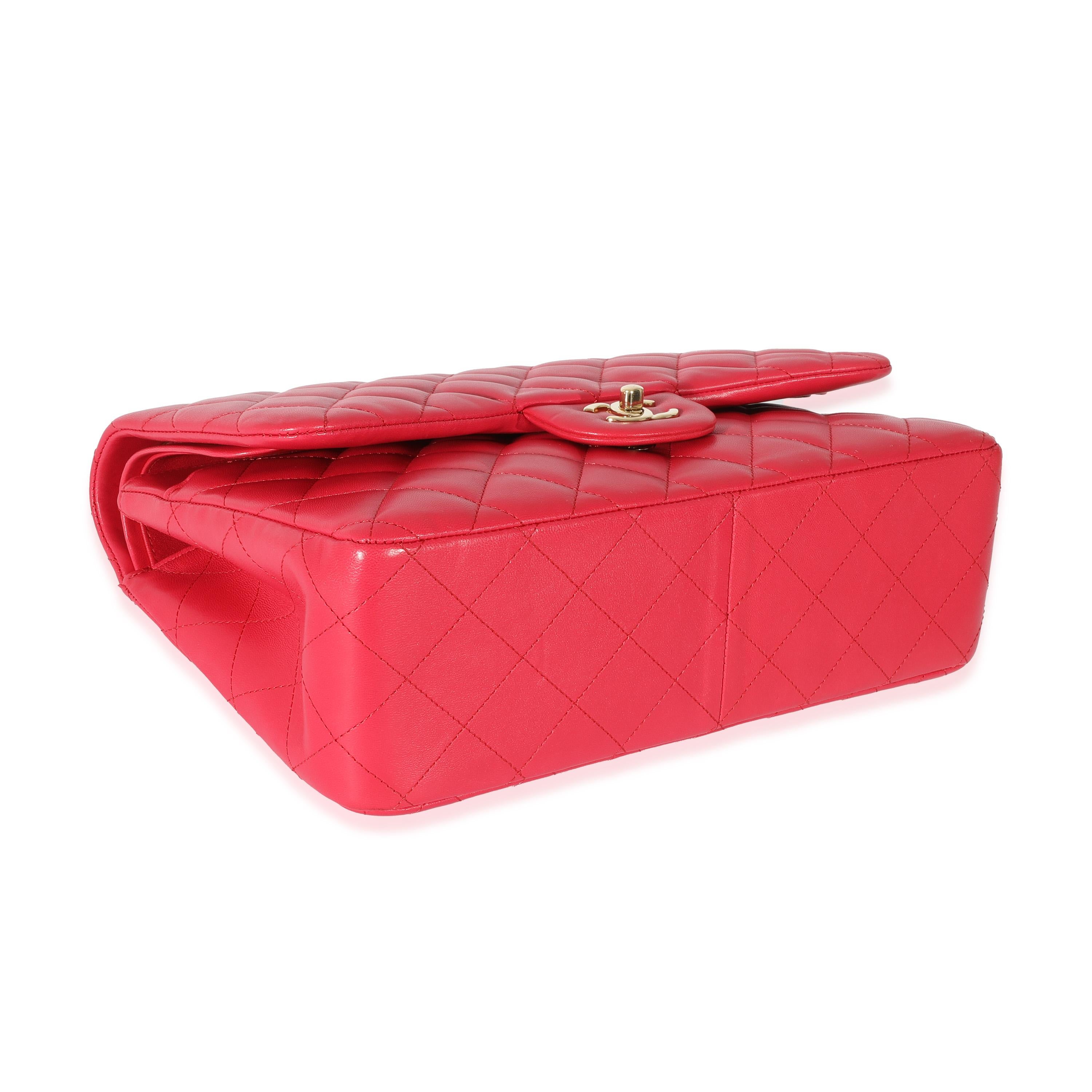 Women's Chanel Pink Lambskin Classic Jumbo Double Flap