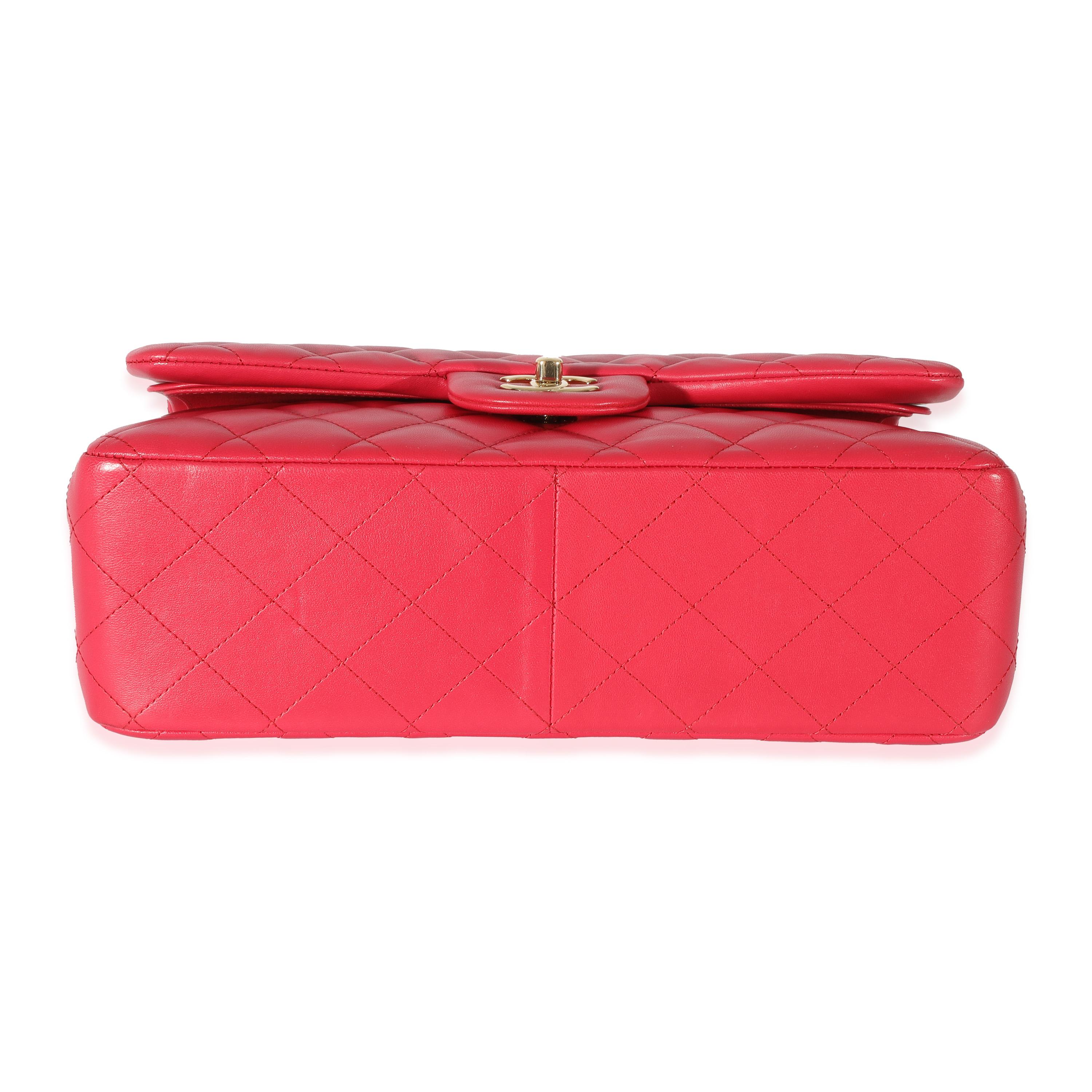 Chanel Pink Lambskin Classic Jumbo Double Flap 1