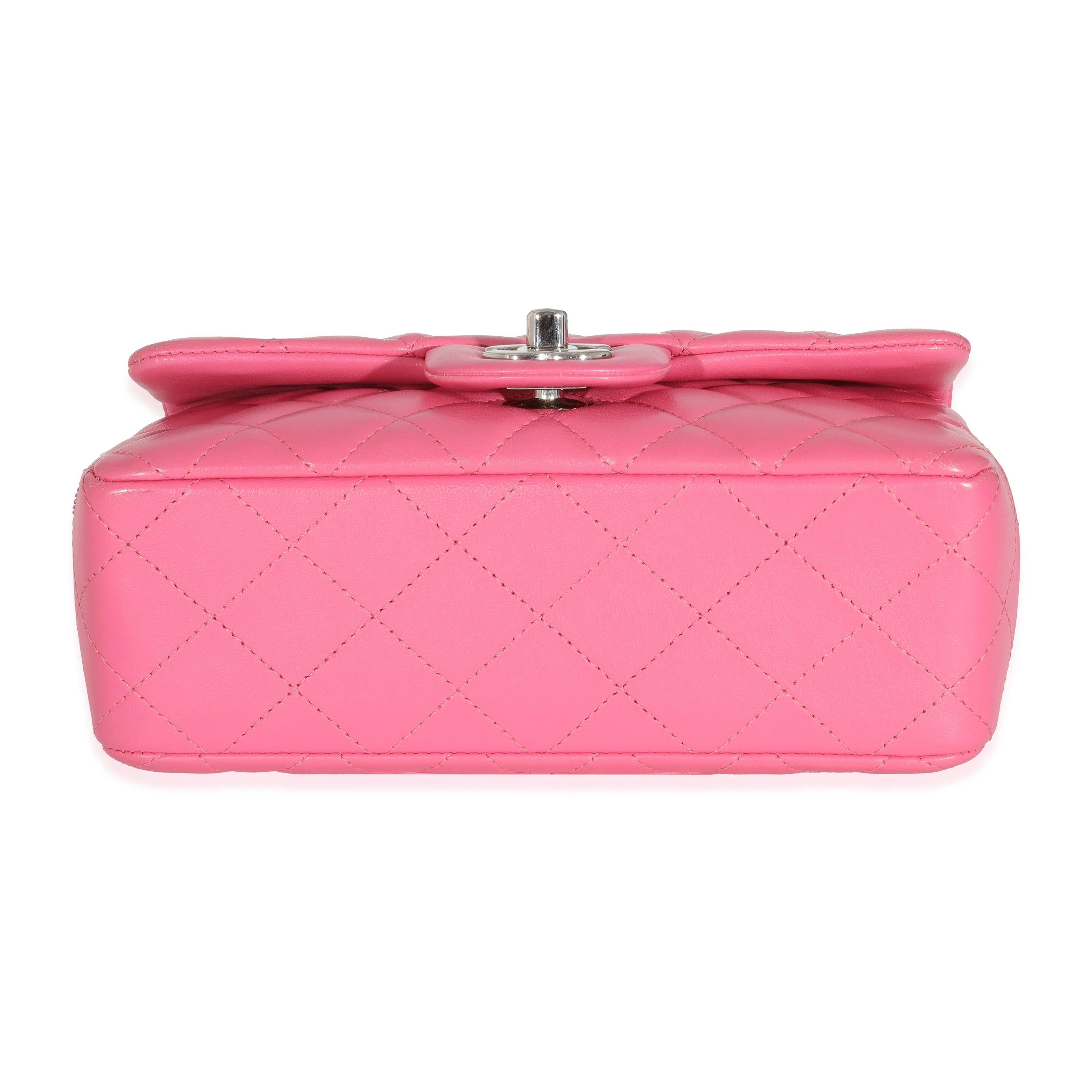 Chanel Pink Lambskin Classic Mini Rectangular Flap Bag 1