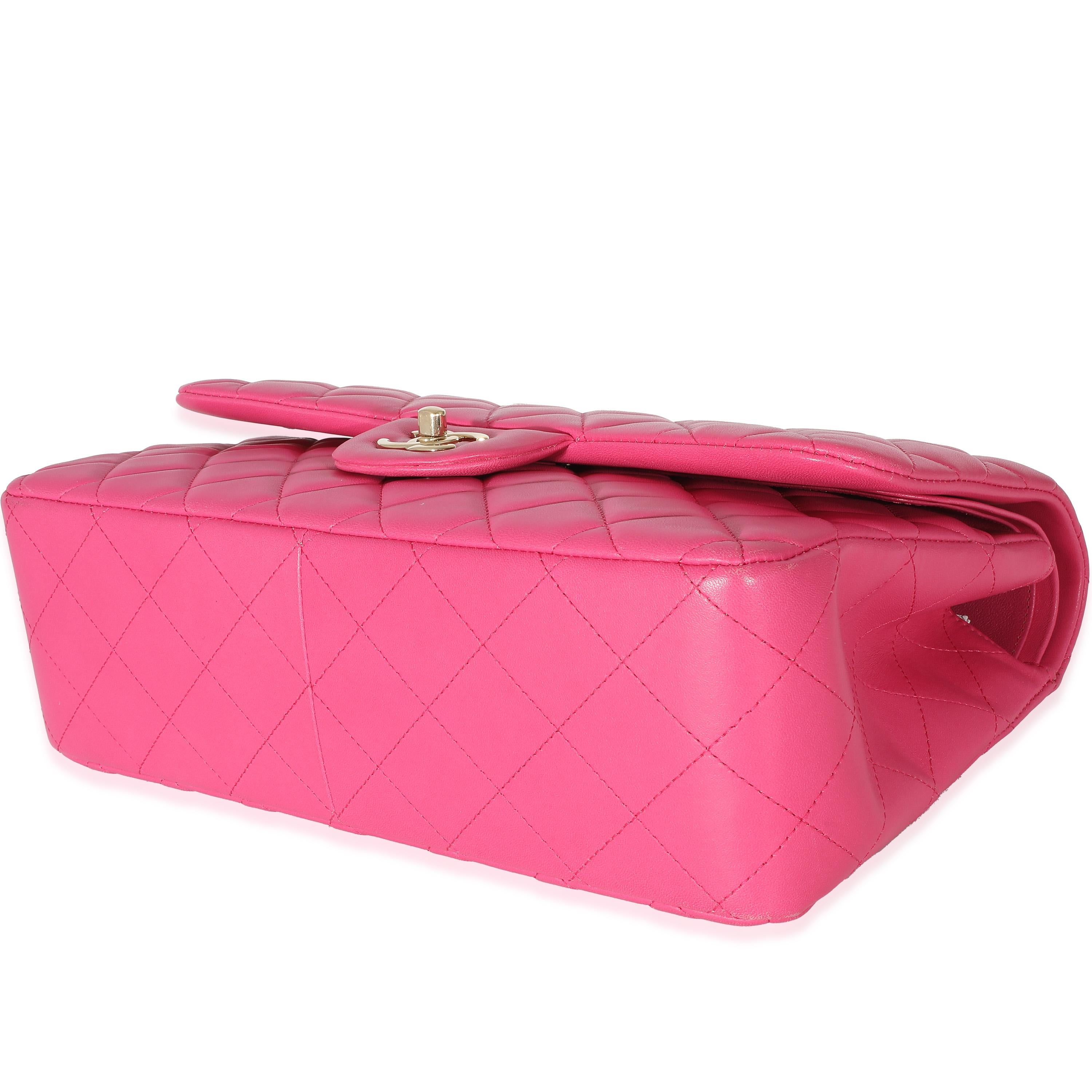Women's or Men's Chanel Pink Lambskin Jumbo Classic Double Flap Bag