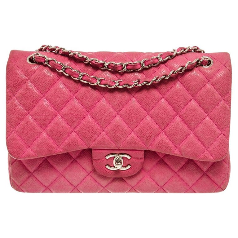 flap bag jumbo 30 pastel pink lambskin silver hardware