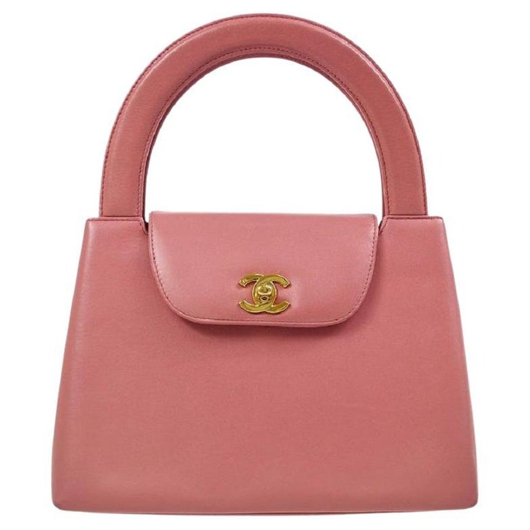 chanel pink top handle handbag