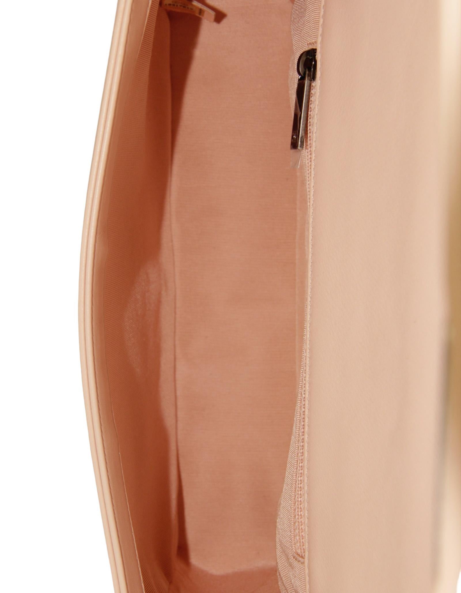 Chanel Pink/Ruthenium Lambskin Leather New Medium Boy Bag For Sale 5