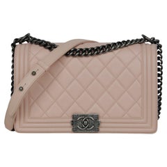Chanel Pink/Ruthenium Lambskin Leather New Medium Boy Bag