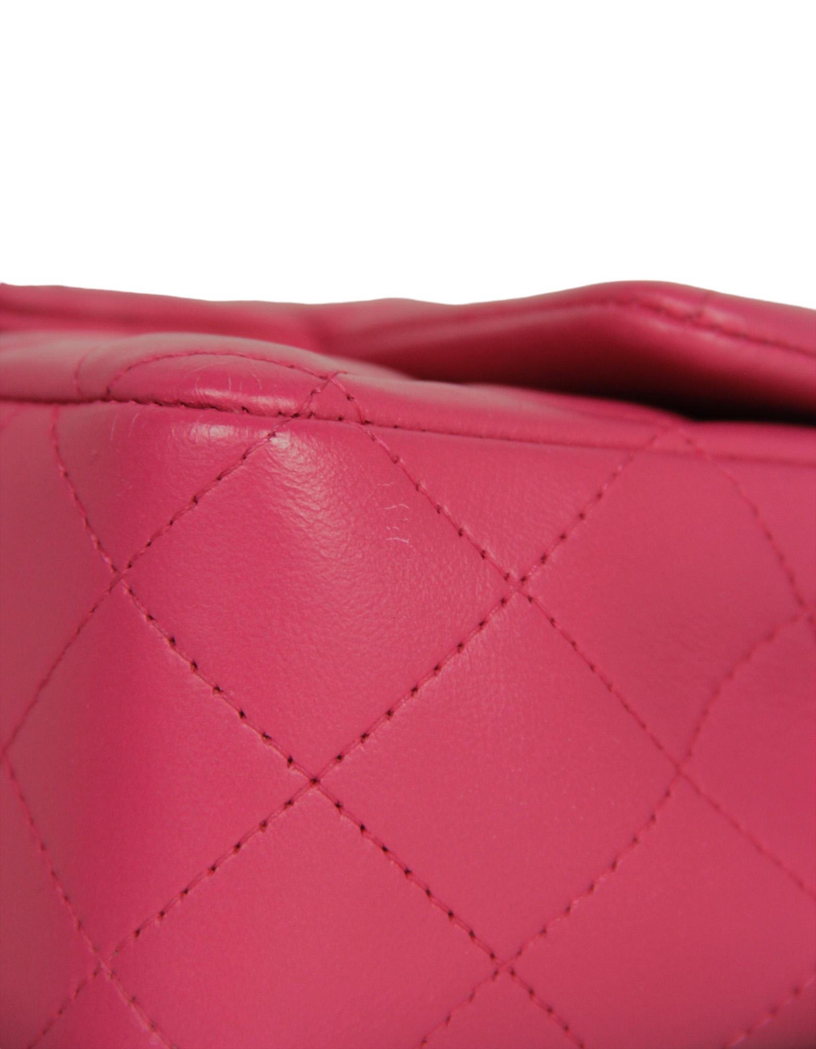 Chanel Pink Lambskin Leather Quilted Rectangular Mini Flap Bag For Sale 2