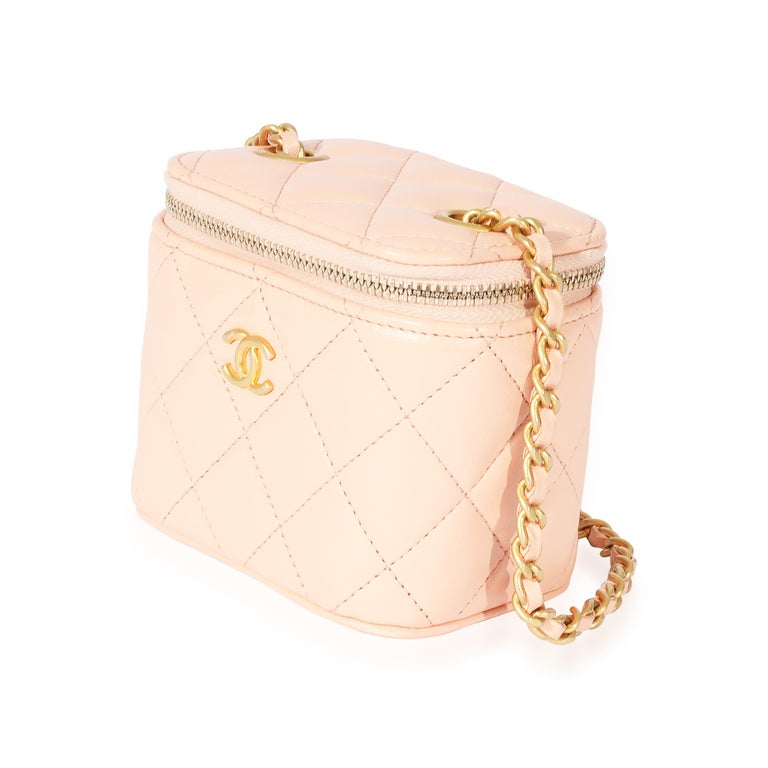 Chanel Pink Lambskin Pearl Crush Mini Vanity Case For Sale at 1stDibs