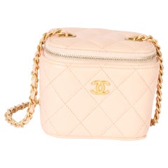 Chanel Pink Quilted Lambskin Pearl Crush Mini Vanity Case