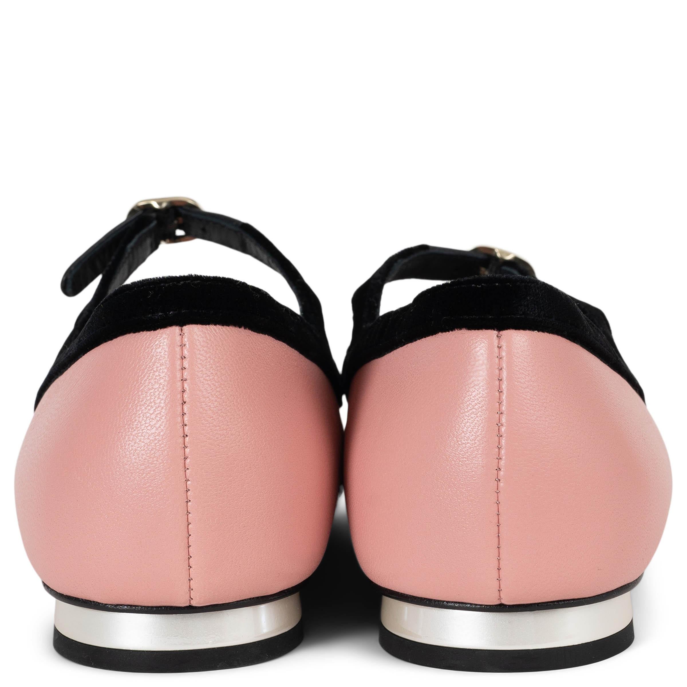 Women's CHANEL pink leather 22K MARY JANE Ballet Flats Shoes 39 For Sale