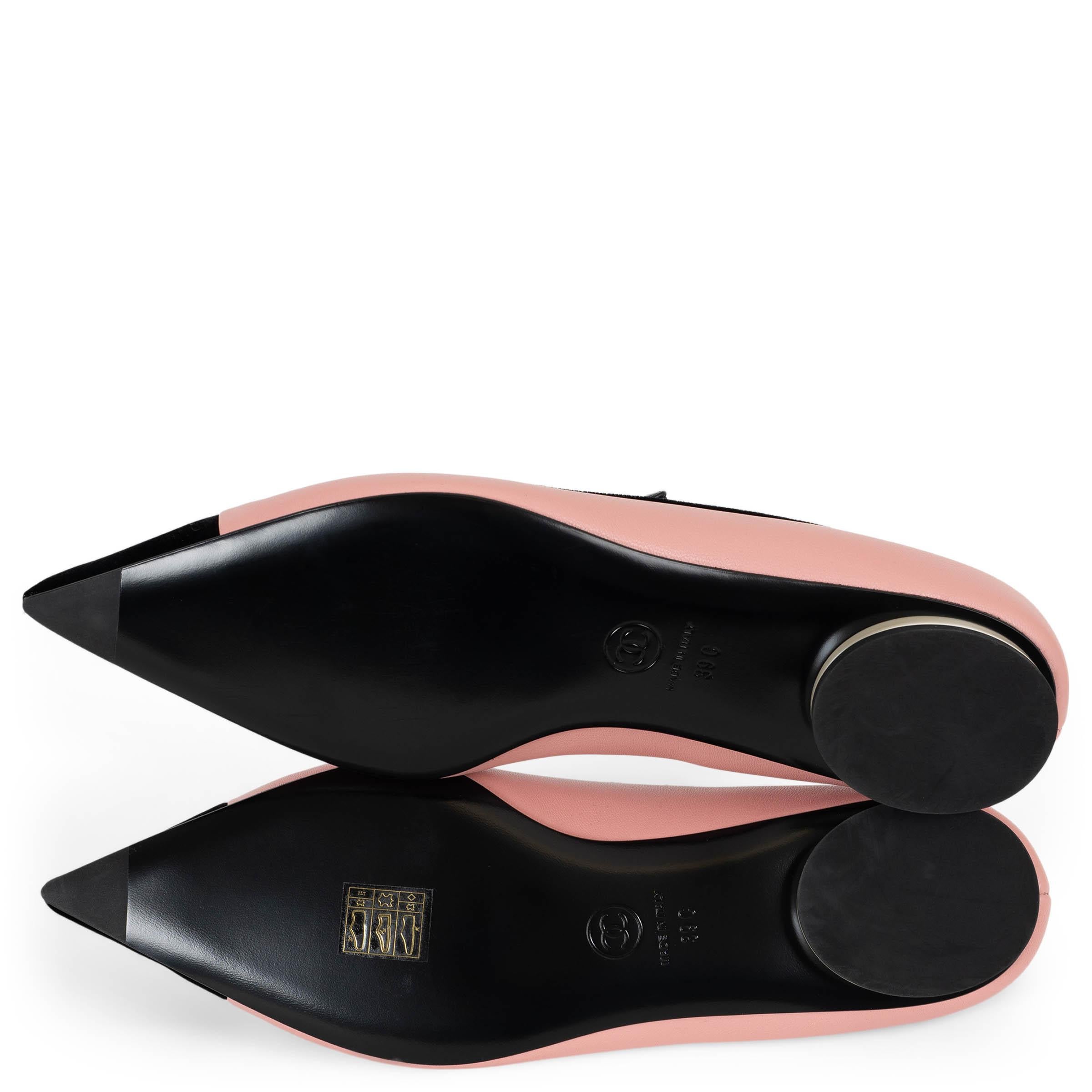 CHANEL pink leather 22K MARY JANE Ballet Flats Shoes 39 For Sale 4