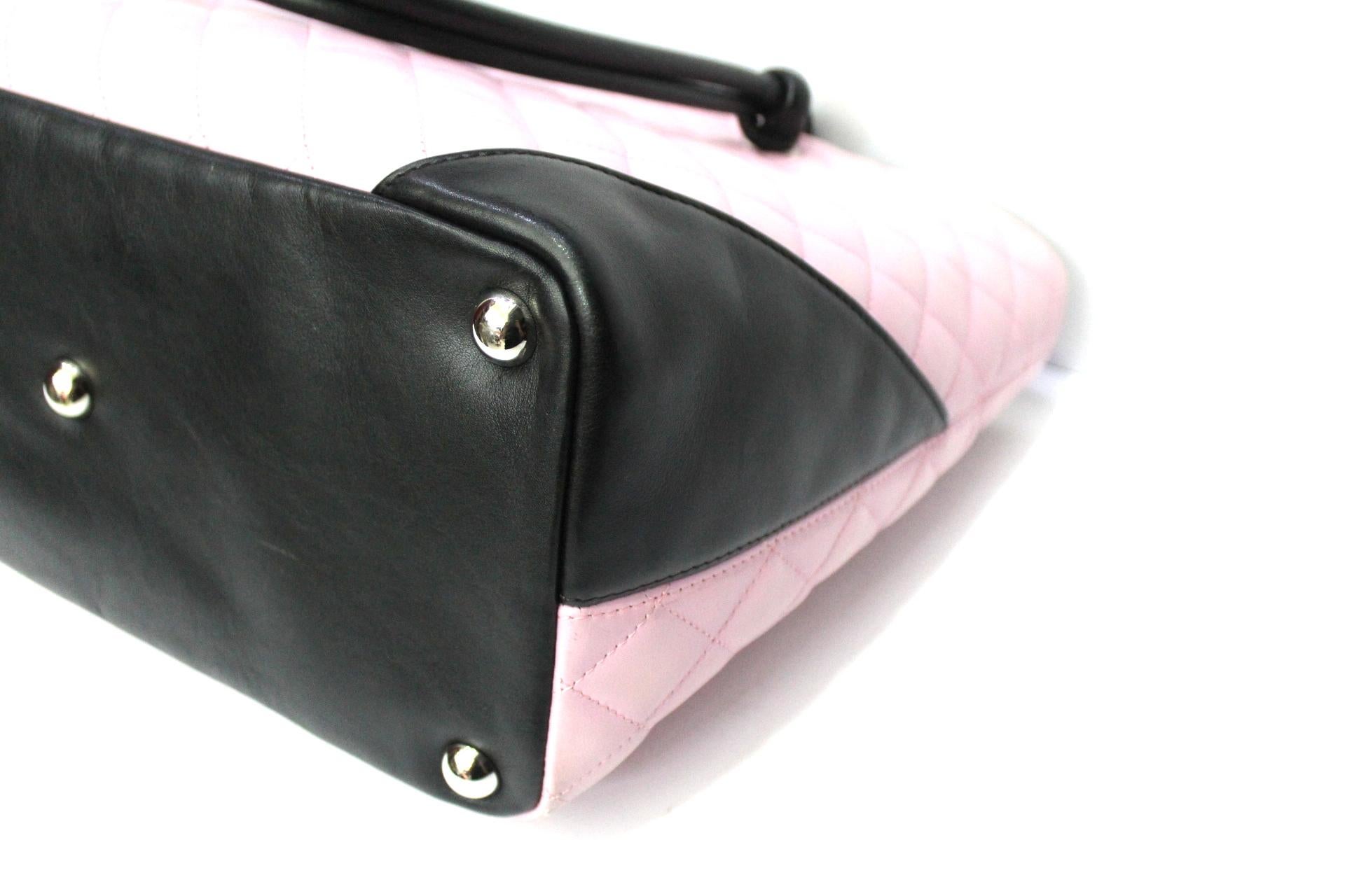 Chanel Pink Leather Cambon Bag In Good Condition In Torre Del Greco, IT