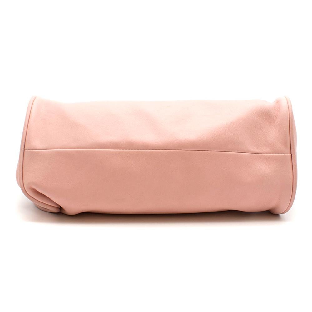 Women's Chanel Pink Leather Camellia Top Handle Bag