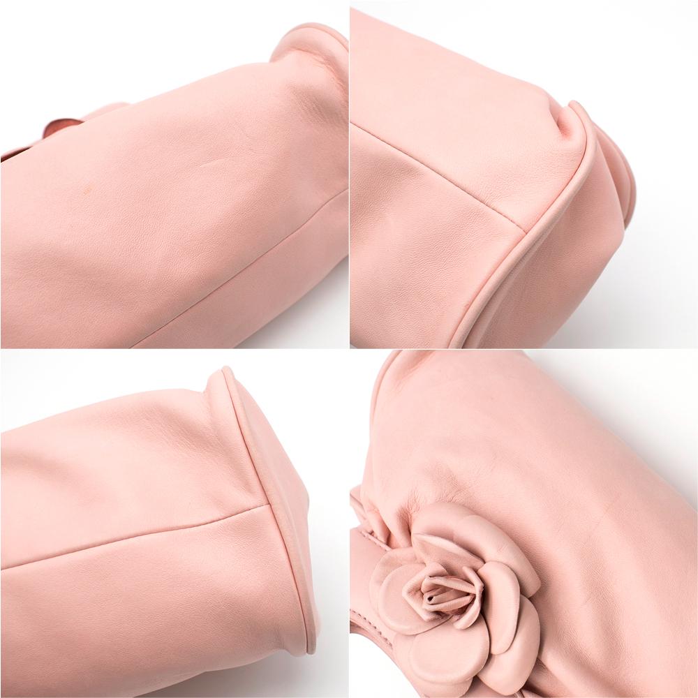 Chanel Pink Leather Camellia Top Handle Bag 2