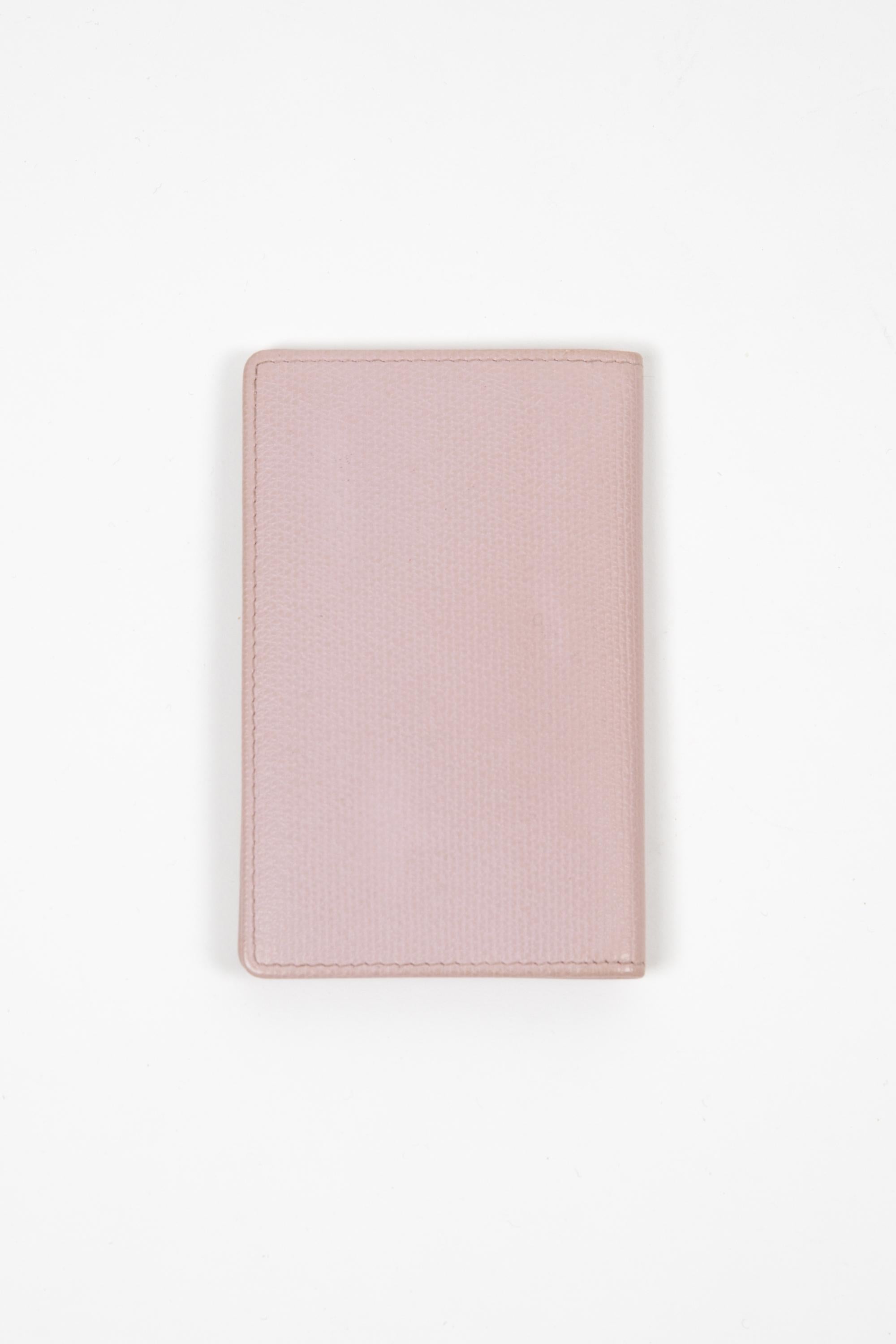 Black Chanel Pink Leather Card Holder For Sale