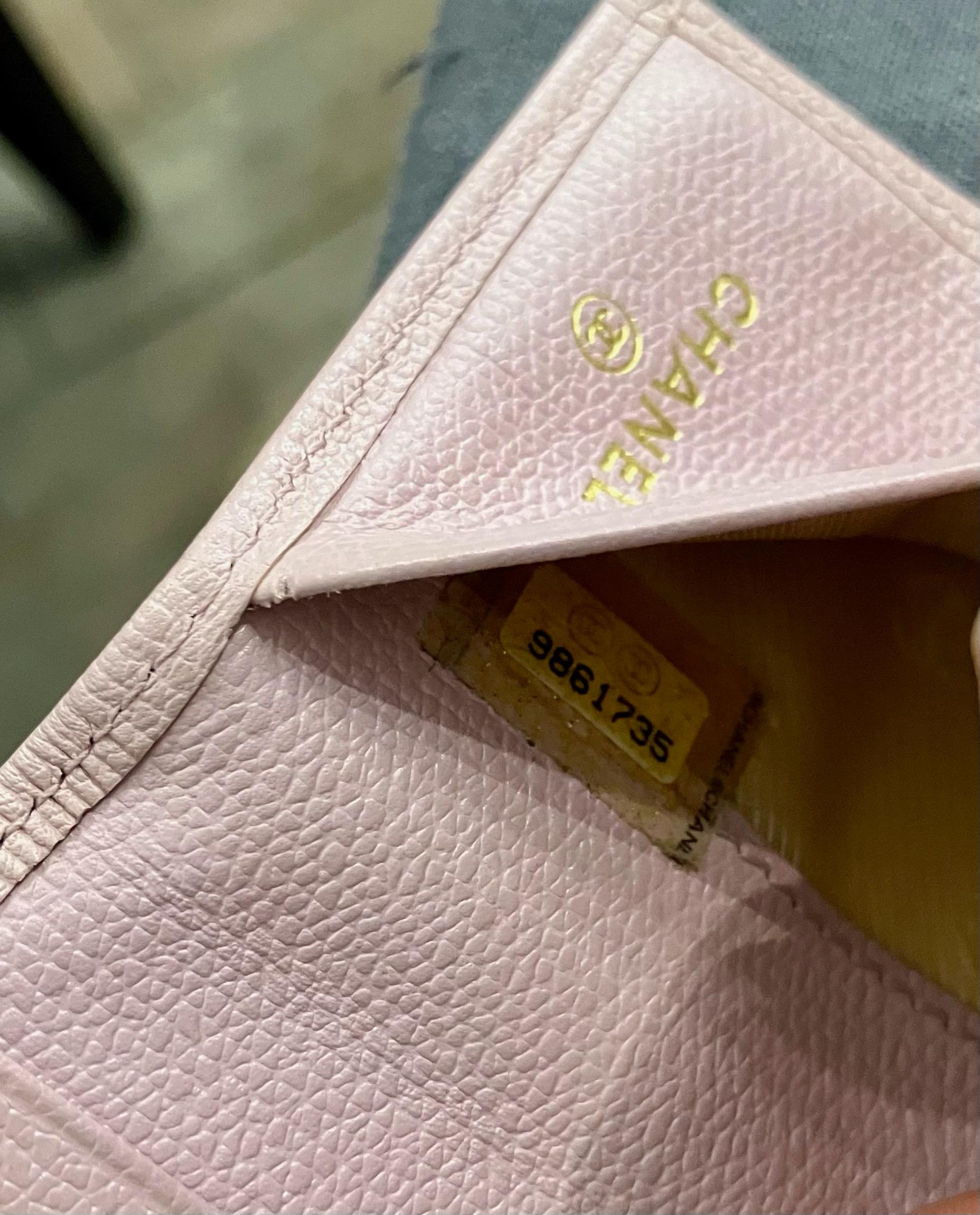 Chanel Pink Leather Card Holder For Sale 3