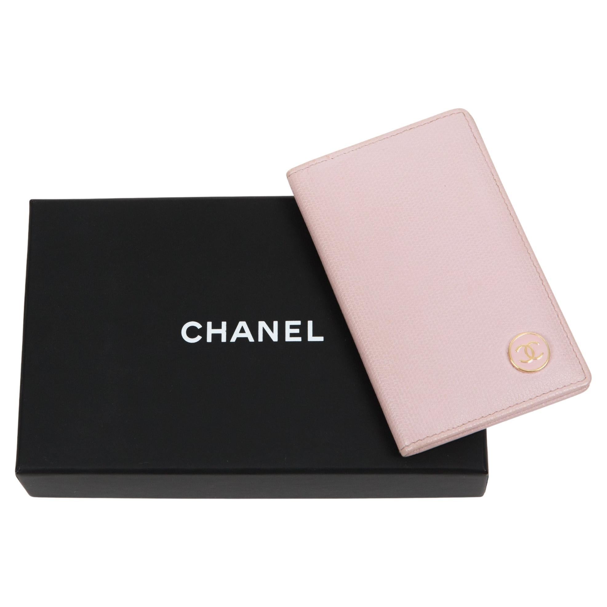 Chanel Pink Leather Card Holder For Sale