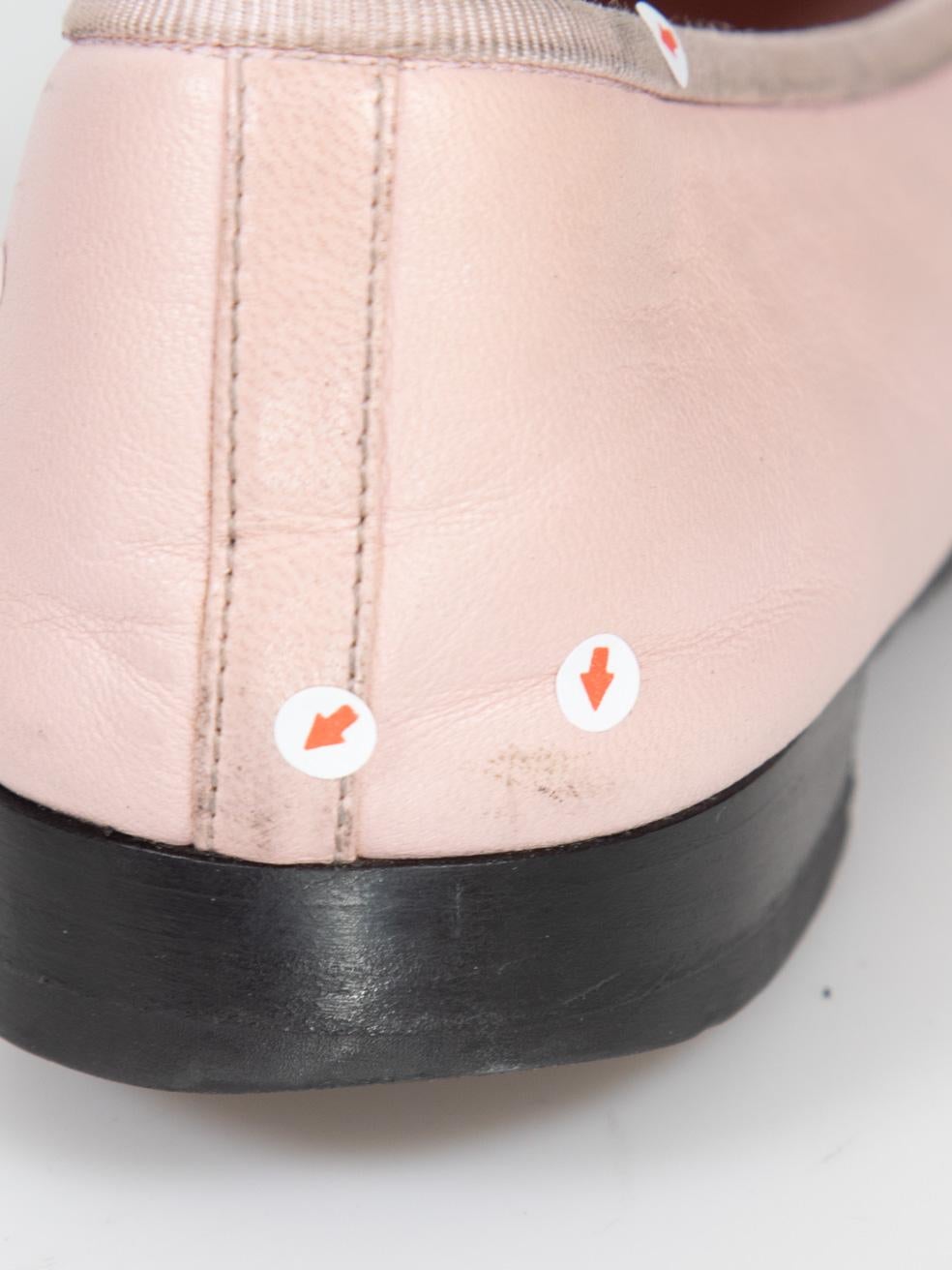 Chanel Pink Leather CC Ballet Flats Size IT 36.5 For Sale 5