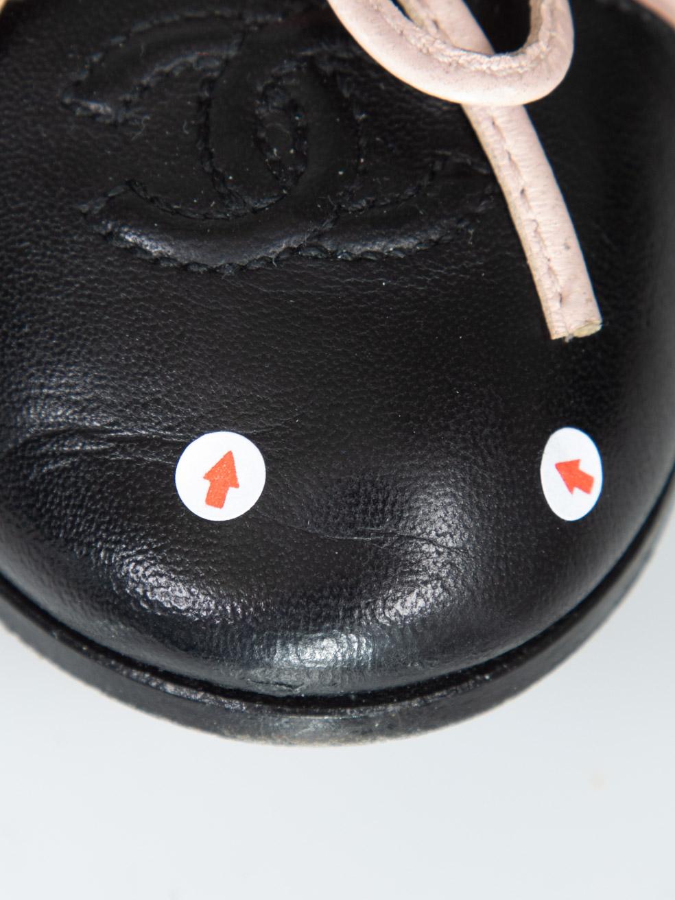 Chanel Pink Leather CC Ballet Flats Size IT 36.5 For Sale 1