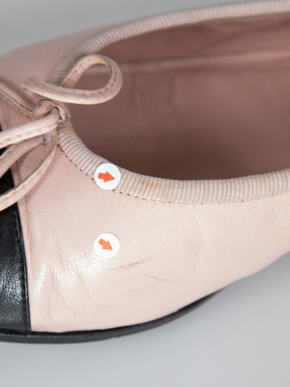 Chanel Pink Leather CC Ballet Flats Size IT 36.5 For Sale 3