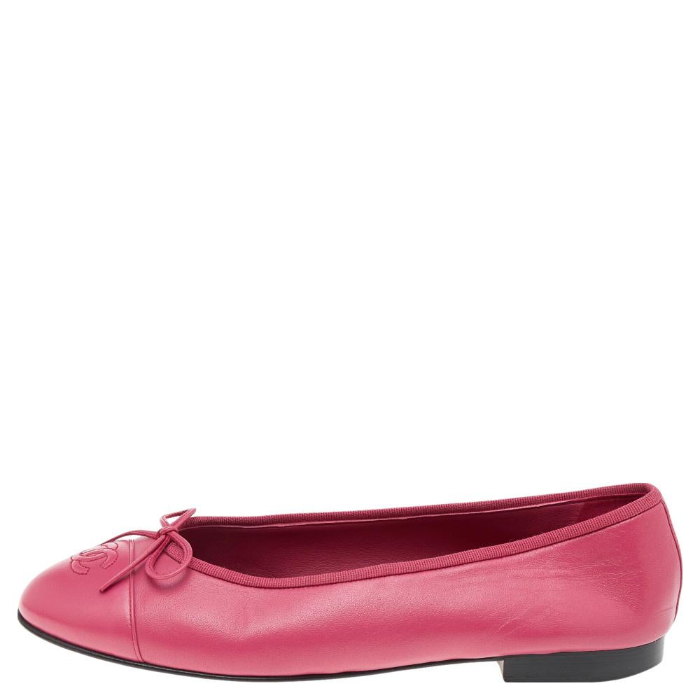 pink chanel ballet flats