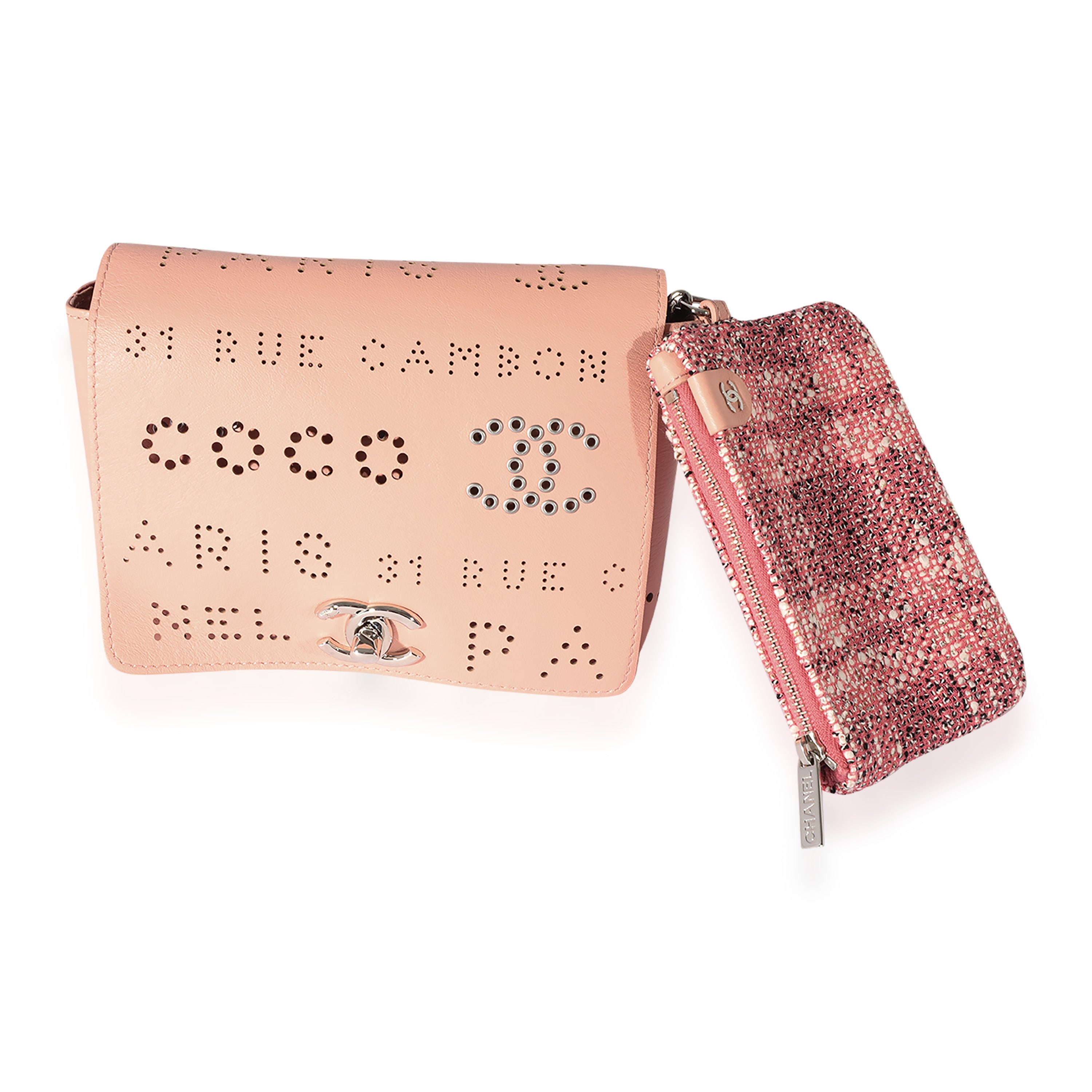 Chanel Pink Leather CC Eyelets Belt Bag For Sale at 1stDibs