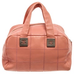 Chanel Pink Leather Chocolate Bar Shoulder Bag