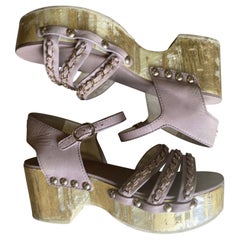Chanel rosa Leder Clogs