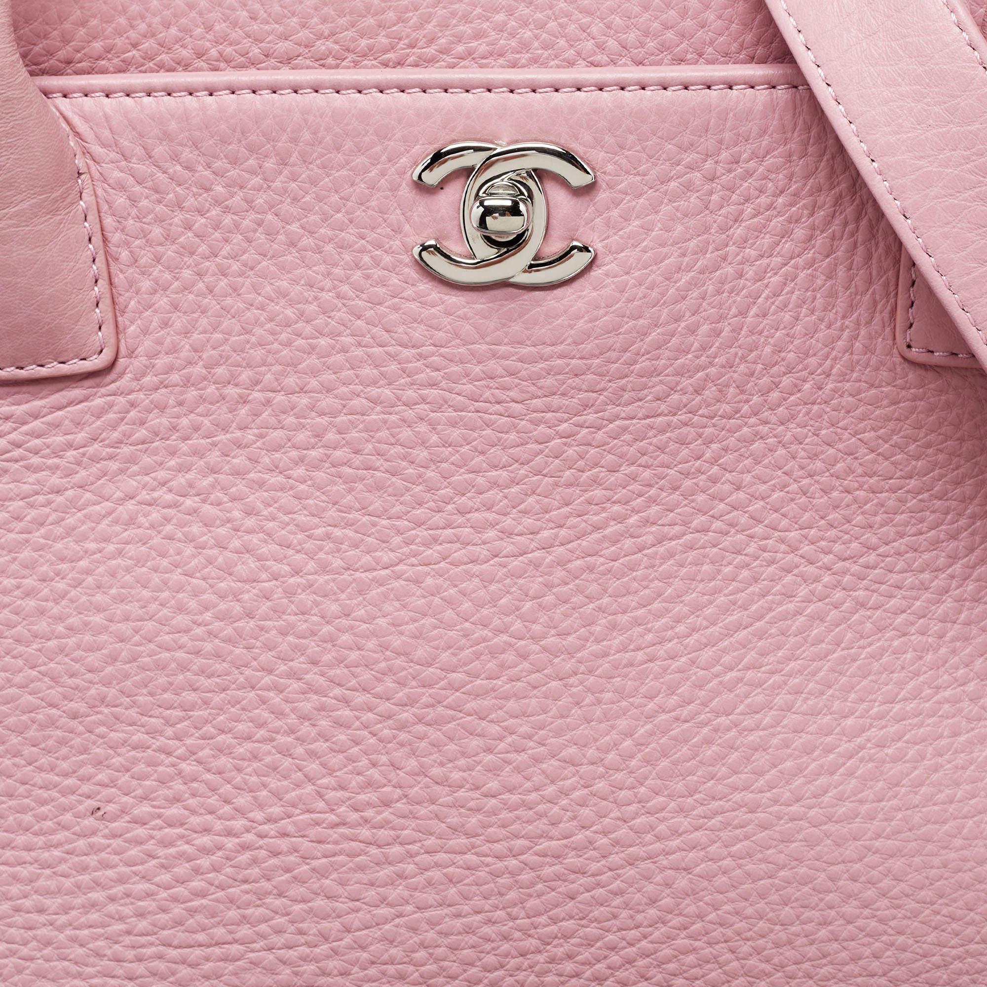 Chanel Pink Leather Executive Cerf Tote 1