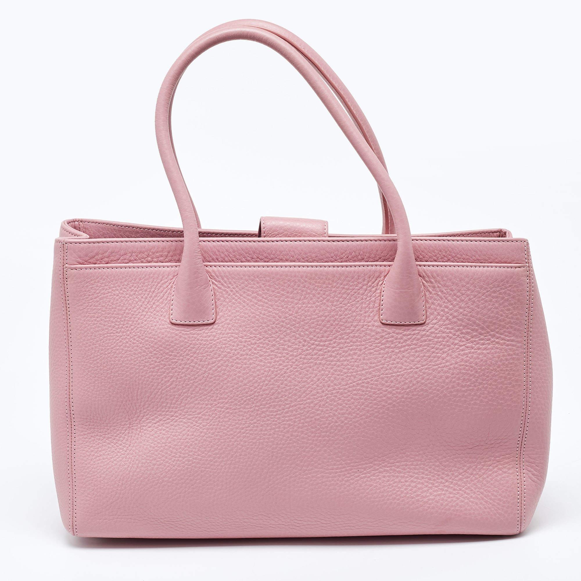 Chanel Pink Leather Executive Cerf Tote For Sale 4