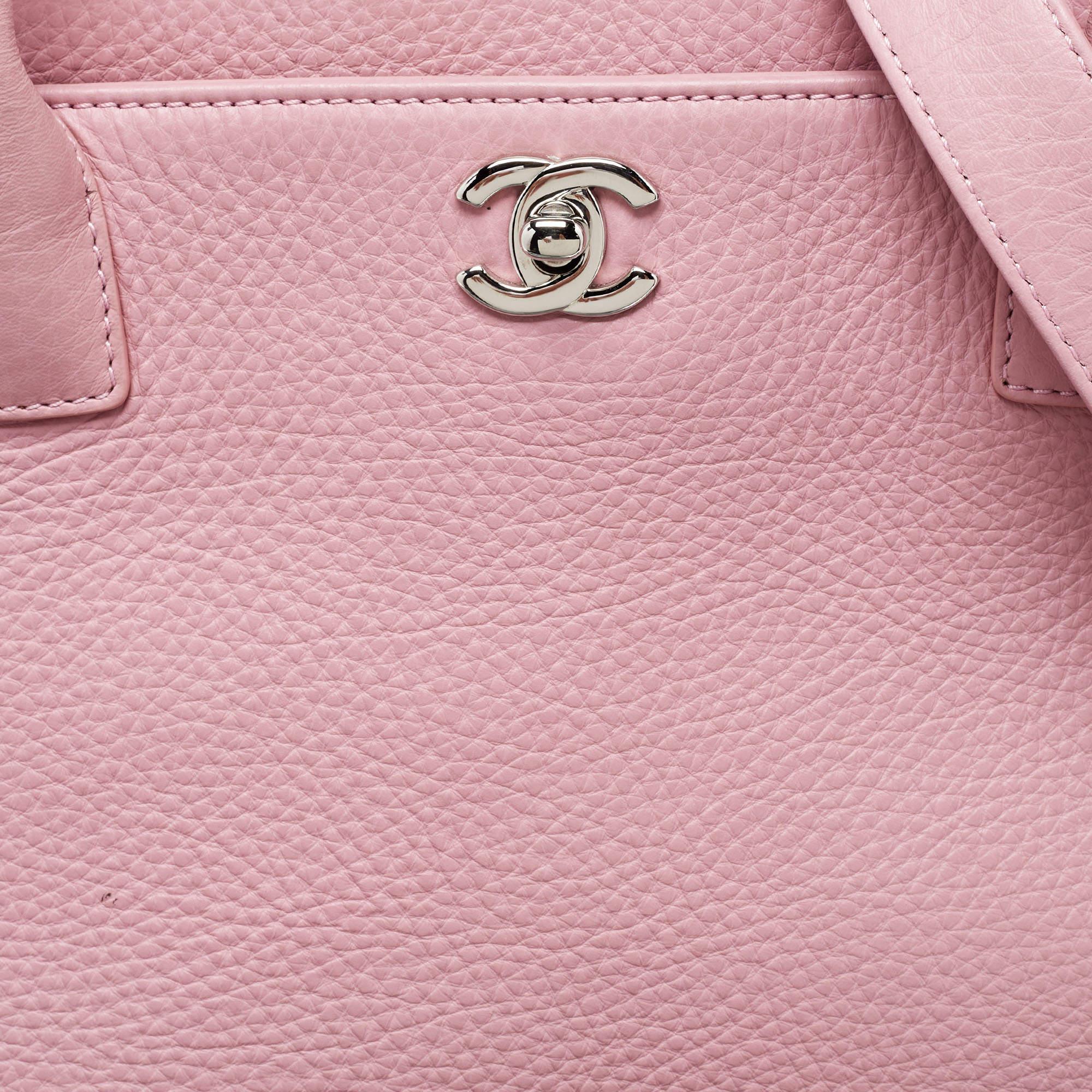 Chanel Pink Leather Executive Cerf Tote For Sale 5