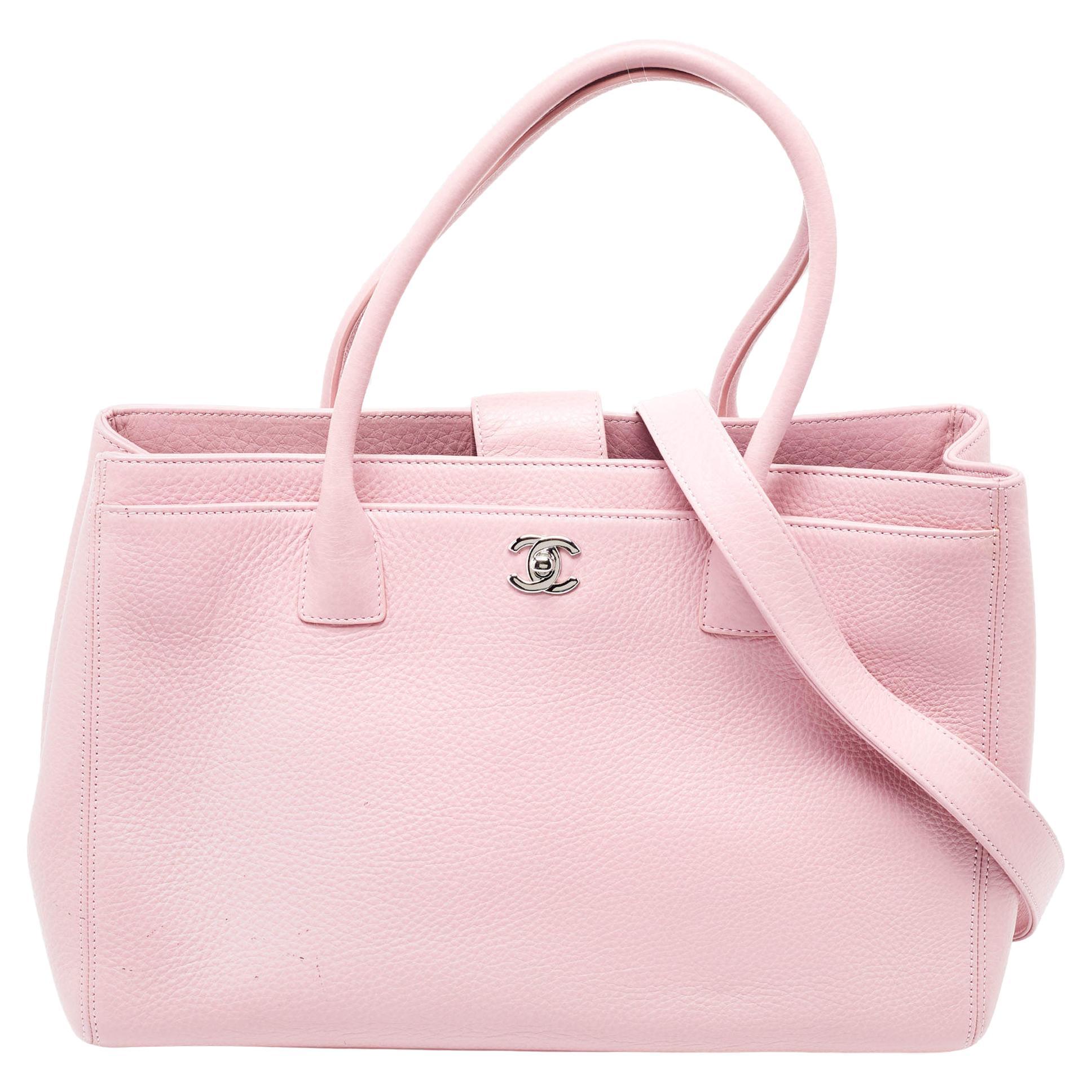Chanel Pink Leather Executive Cerf Tote For Sale