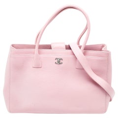 Used Chanel Pink Leather Executive Cerf Tote