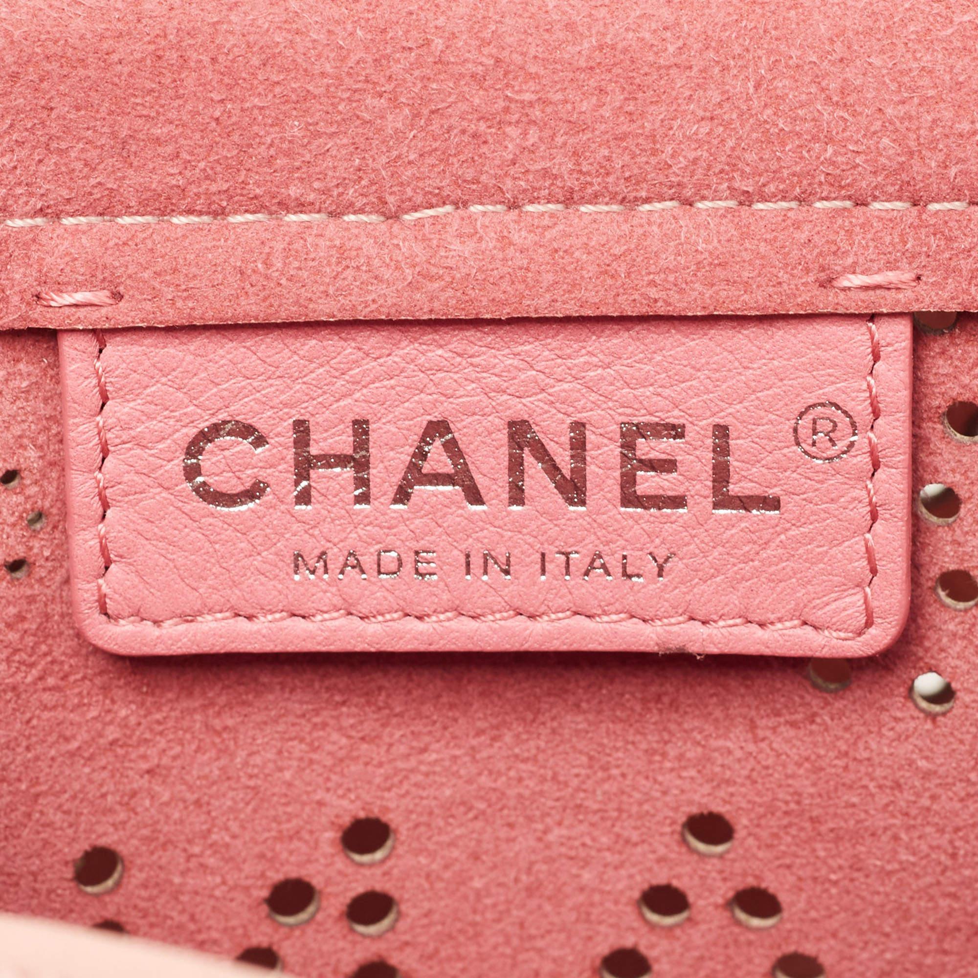 Chanel Pink Leather Eyelet Waist Bag For Sale 8
