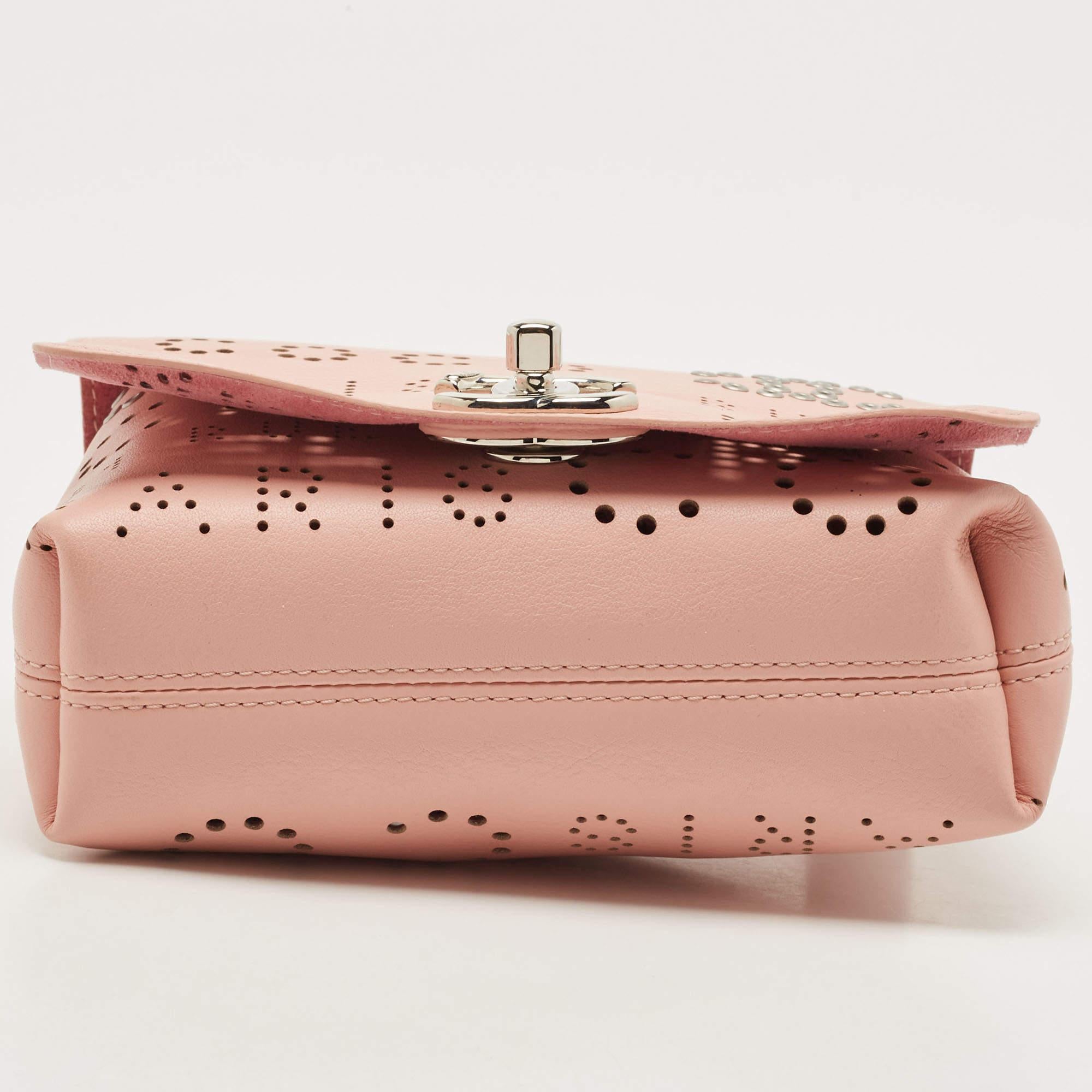 Chanel Pink Leather Eyelet Waist Bag 1