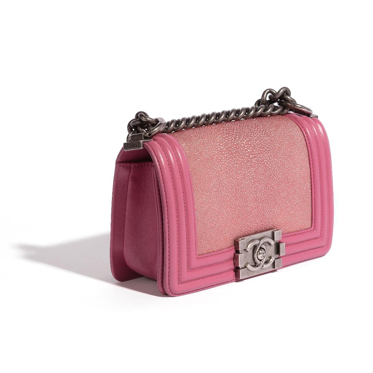 Chanel Pink Leather Le Boy Bag In Excellent Condition For Sale In London, GB