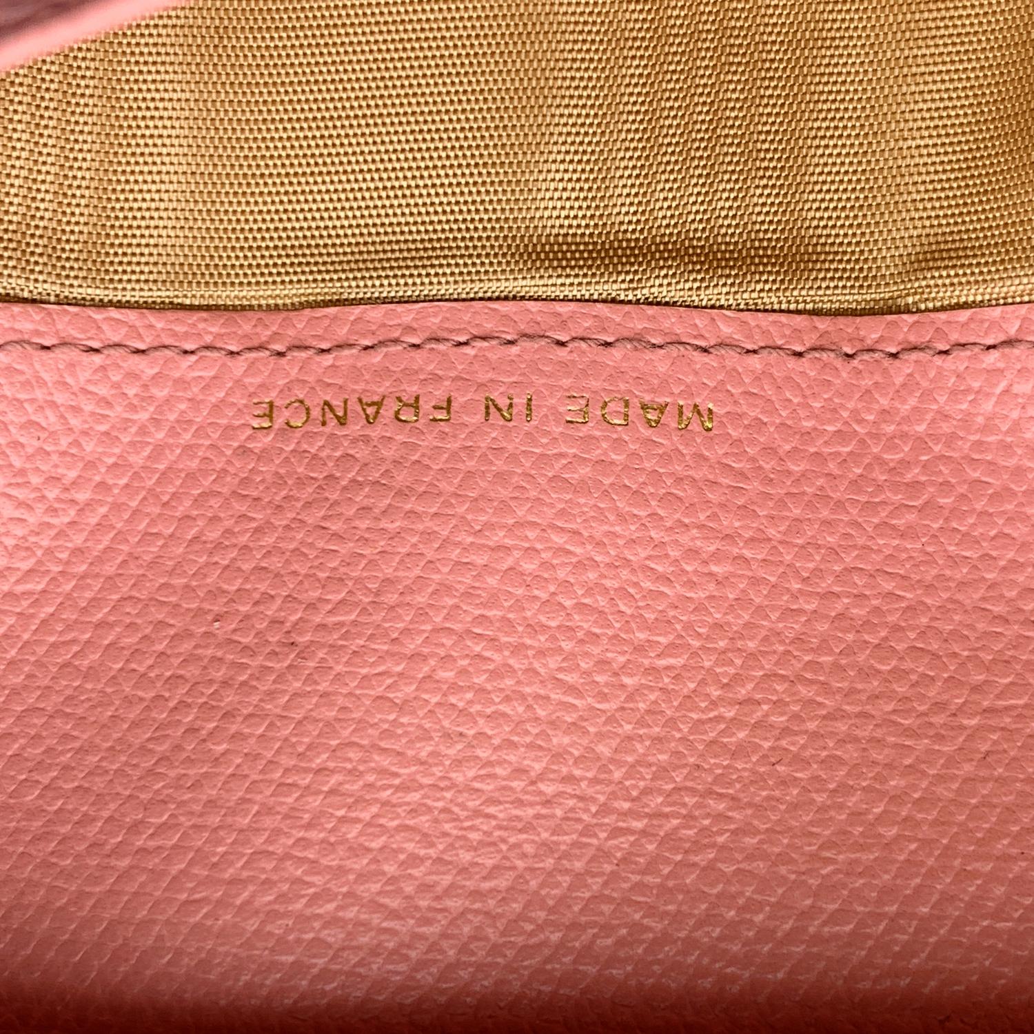  Chanel Pink Leather Long Continental Bifold Wallet with CC Logo 1