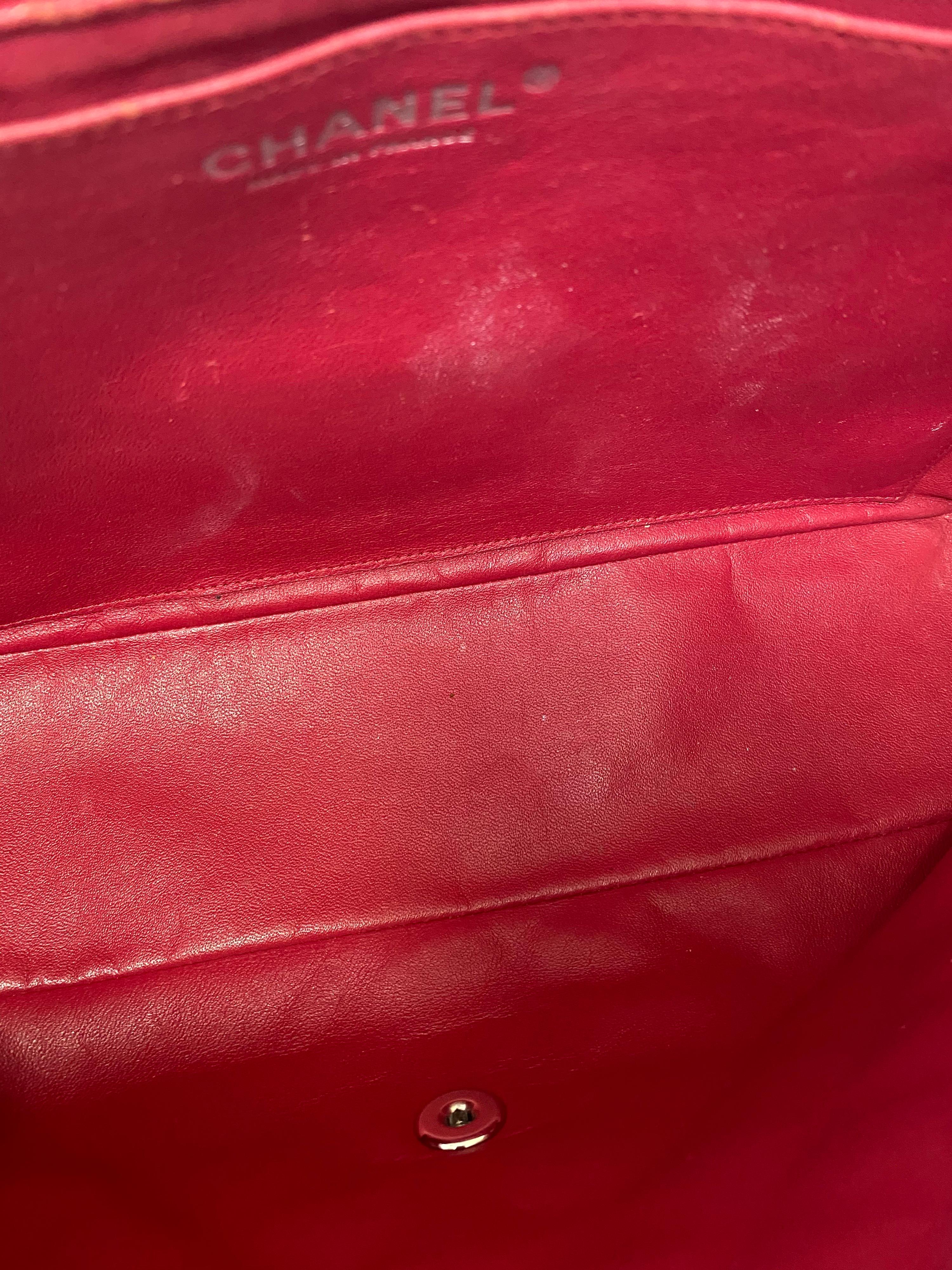 Chanel Pink Leather Maxi Jumbo Bag 3