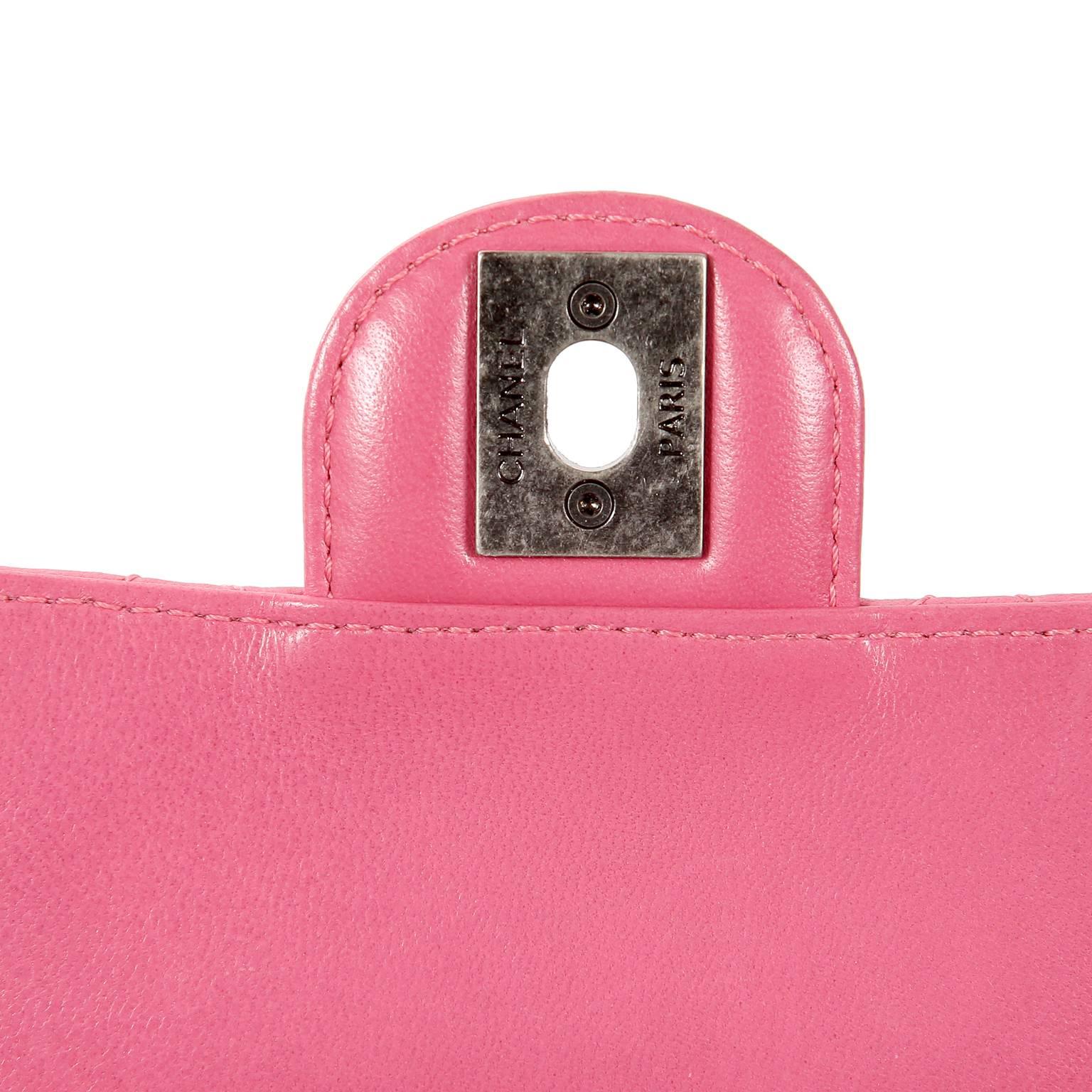 Chanel Pink Leather Mini Flap Crossbody Bag 1