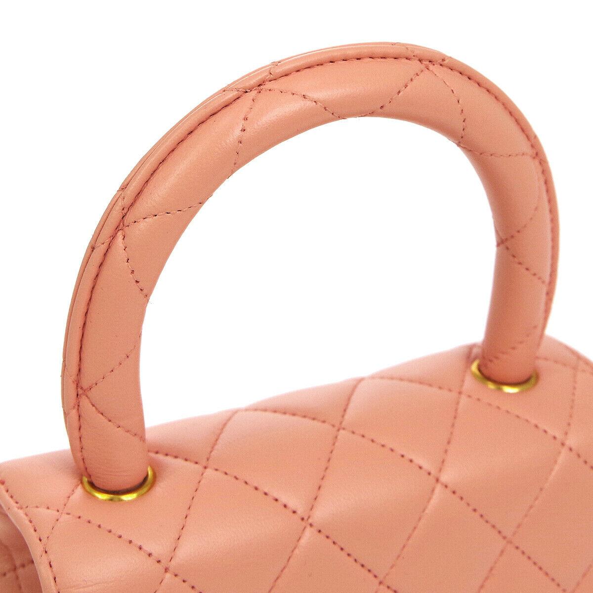 Chanel Baby Pink Leather Mini Kelly Small Party Evening Top Handle Satchel Flap Bag

Lambskin
Gold tone hardware
Turn lock closure
Leather lining
Made in France
Handle drop 3