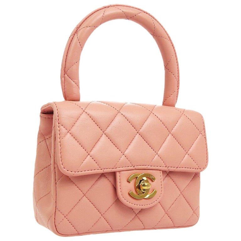 Chanel Pink Leather Mini Kelly Small Party Evening Top Handle Satchel Flap  Bag at 1stDibs | chanel mini kelly