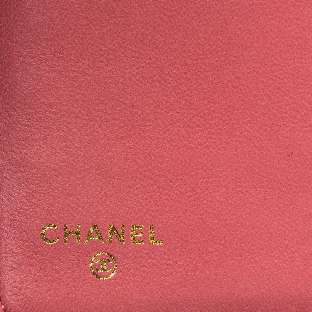 Women's Chanel Pink Leather Porte Bonheur Bifold Wallet