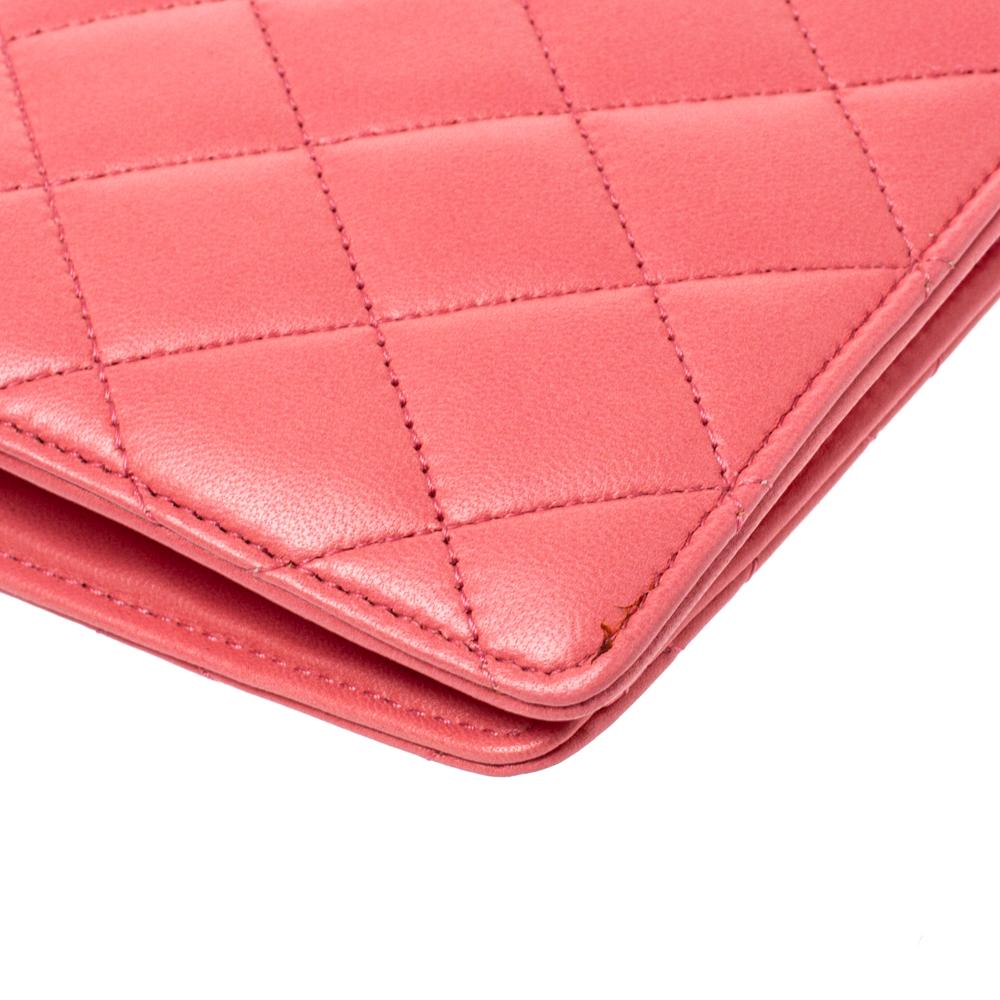 Chanel Pink Leather Porte Bonheur Bifold Wallet 3