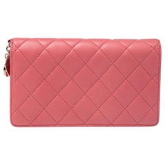 Chanel Pink Leather Porte Bonheur Bifold Wallet